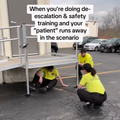 Instagram Reel about what to do when a patient runs away